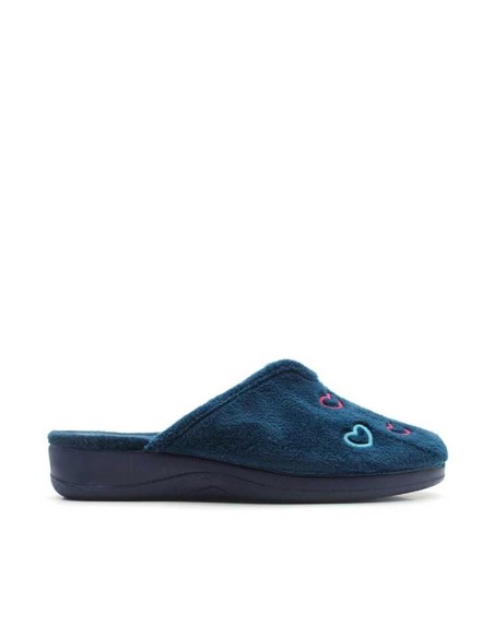 Zapatilla de casa destalonada mujer con cuña vista lateral