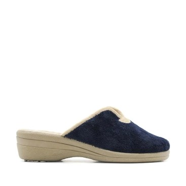 zapatillas de casa con cuña azul marino