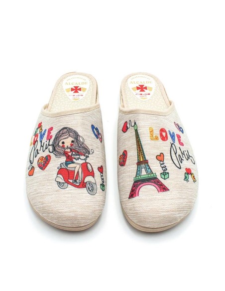 zapatillas de estar por casa de verano de mujer París beige
