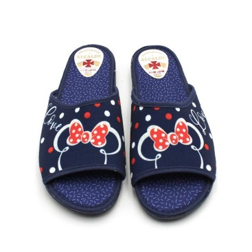 Zapatillas de ir por casa mujer azul marino destalonadas verano