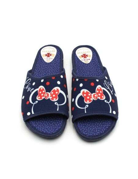 Zapatillas de ir por casa mujer azul marino destalonadas verano