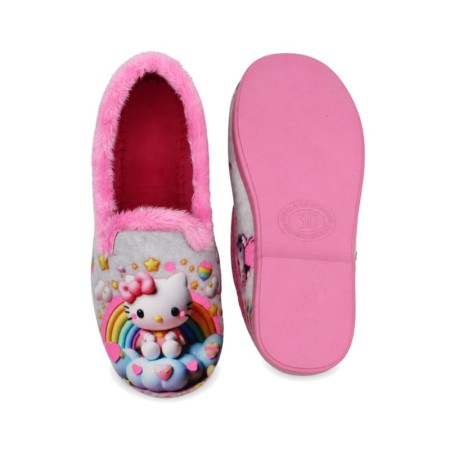 Suela rosa zapatilla de casa Hello Kitty niña