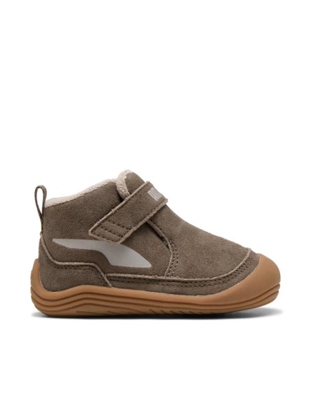Bota Puma marrón infantil cierre de velcro
