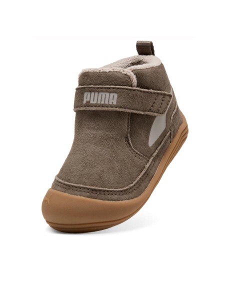 Puma Kitten Mid marrón infantil con velcro