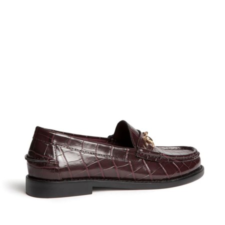 Mocasín burdeos efecto cocodrilo mujer talçon