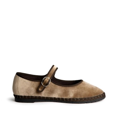 Mercedita terciopelo taupe tipo veneciana