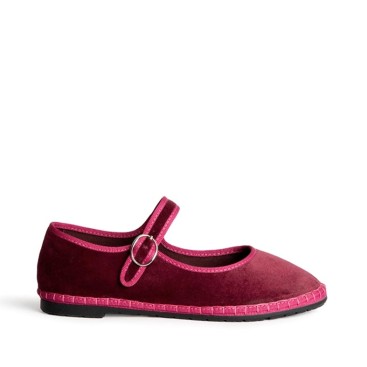 Mercedita fucsia de terciopelo Corina para mujer estilo veneciana