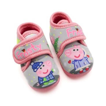 Zapatillas bebé Peppa Pig niña gris