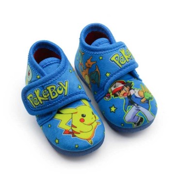 zapatillas casa bebé azules con dibujos