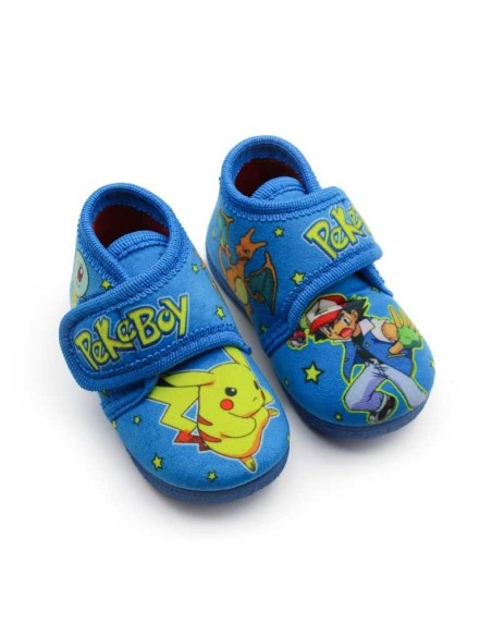zapatillas casa bebé azules con dibujos