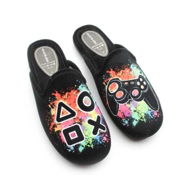 Zapatillas de casa PlayStation negras para niño y hombre
