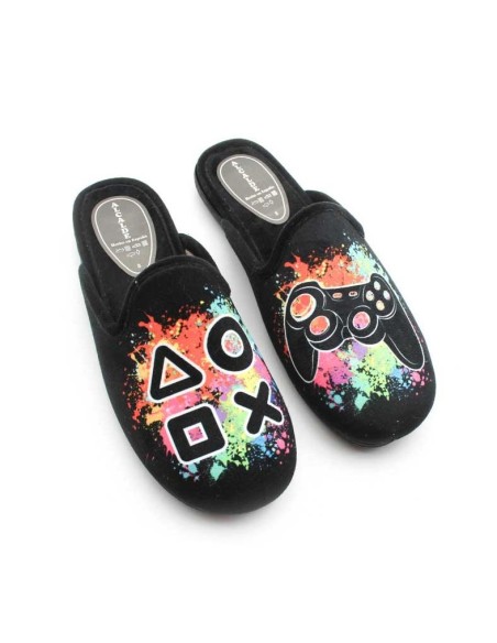 Zapatillas de casa PlayStation negras para niño y hombre