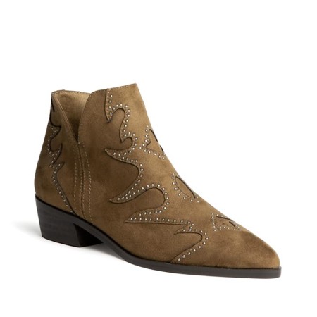 Botín Corina camel con tacón bajo ancho
