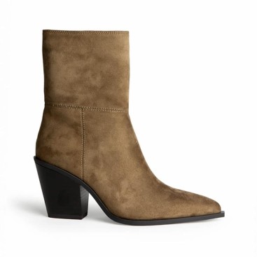 Botín de tacón ancho camel para mujer Nashville Corina