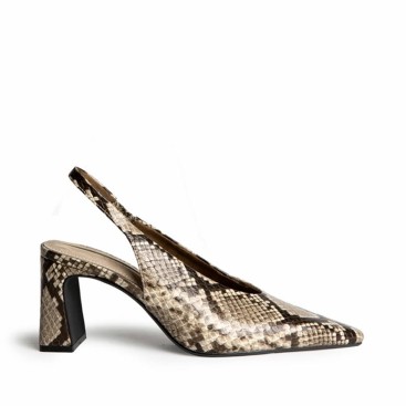 Zapato tacón serpiente beige Corina M6701 vista lateral