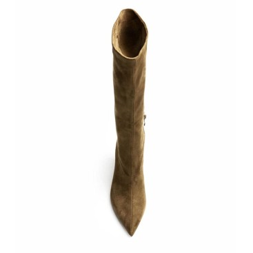 Bota Corina camel de caña recta vista superior