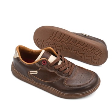 Zapatilla barefoot chocolate mujer de estilo retro