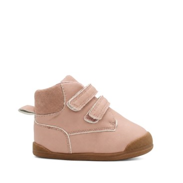 Botín respetuoso niña rosa Bubble Kids con doble velcro