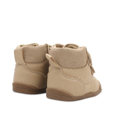 Botín barefoot bebé beige con tobillo acolchado