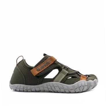 sandalia deportiva barefoot niño hi tec koala verde perfil lateral