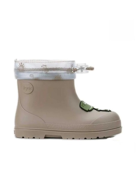 Botas de agua dinosaurio taupe Igor Mendi Dino vista lateral