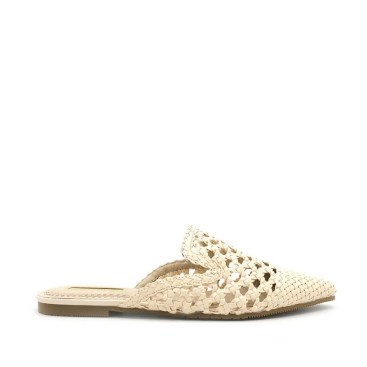 Mule trenzado beige mujer