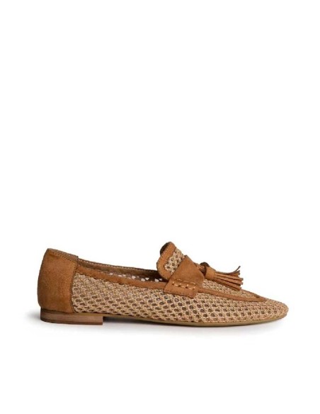 mocasines planos trenzados mujer