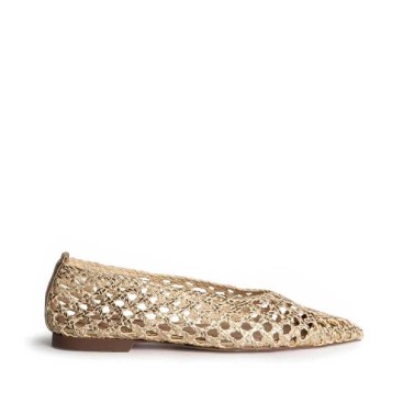 Zapato plano mujer trenzado dorado primavera verano