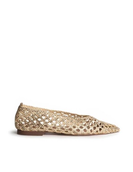 Zapato plano mujer trenzado dorado primavera verano