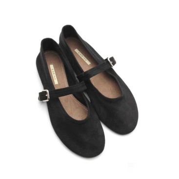 bailarina con hebilla negra de mujer