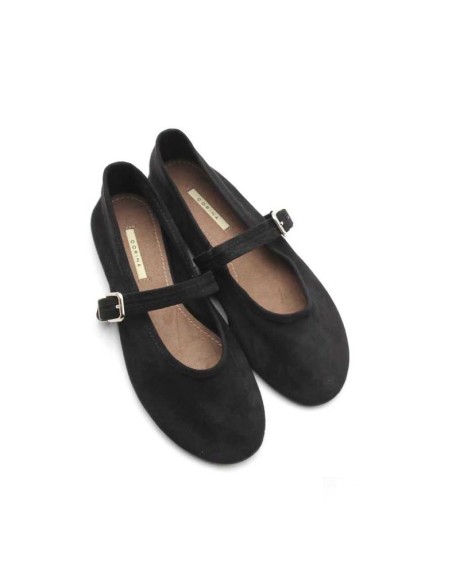 bailarina con hebilla negra de mujer