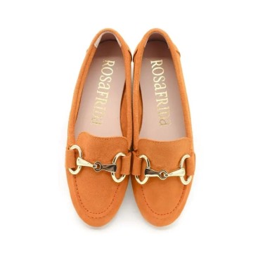 Mocasin Naranja plano de mujer