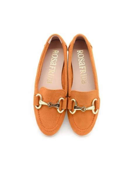 Mocasin Naranja plano de mujer