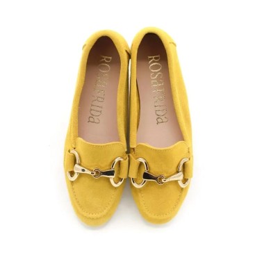 Mocasin Amarillo plano de mujer