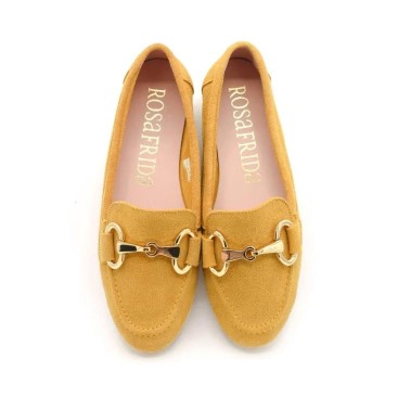Zapatos Mocasines planos color ocre