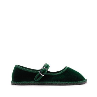 Merceditas de terciopelo verde