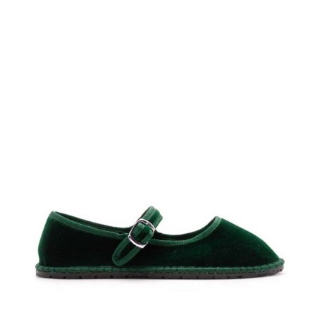Mercedita veneciana verde de terciopelo