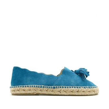 espardeñas mujer azules con borlas