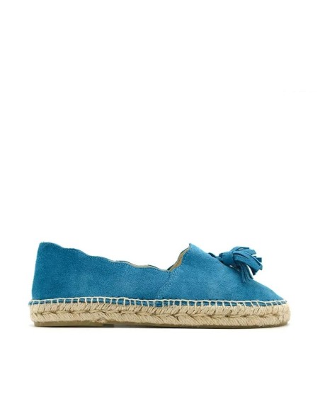 espardeñas mujer azules con borlas