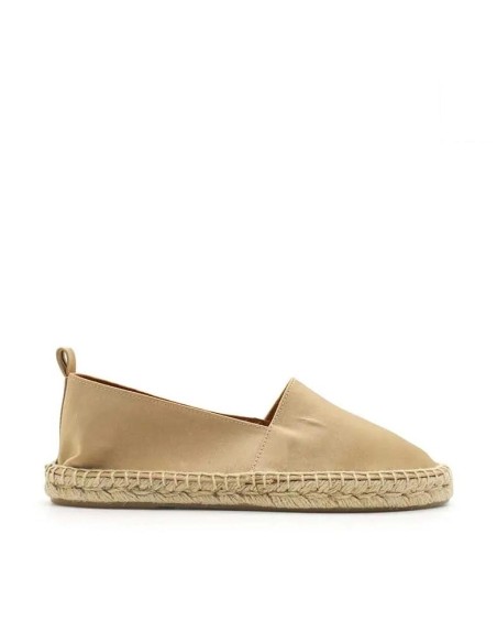 alpargatas plana de raso​ beige para mujer
