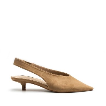Zapatos tacon midi camel destalonados Corina