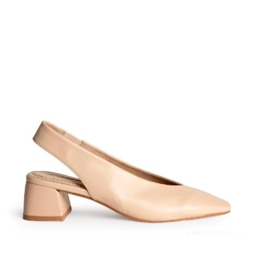 Calzado clásico de tacón destalonado beige