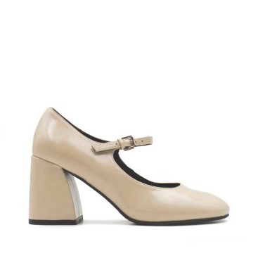 tacones mary jane beige