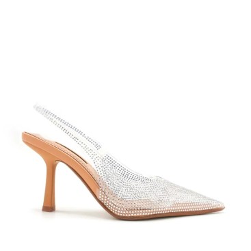 zapatos tacón vinilo con strass