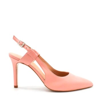 zapatos salón piel rosas