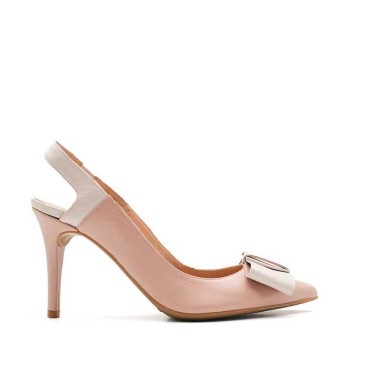 Zapato destalonado piel lazo tacón fino – vista lateral