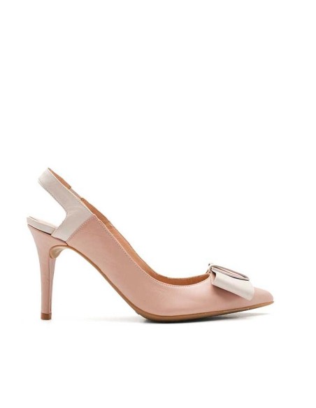 Zapato destalonado piel lazo tacón fino – vista lateral
