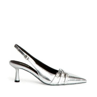 zapatos tacon plateados