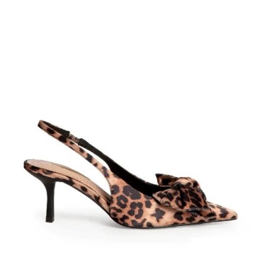 Zapato de Salón Destalonado estampado leopardo