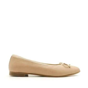 Bailarina niña beige de piel Andanines vista lateral
